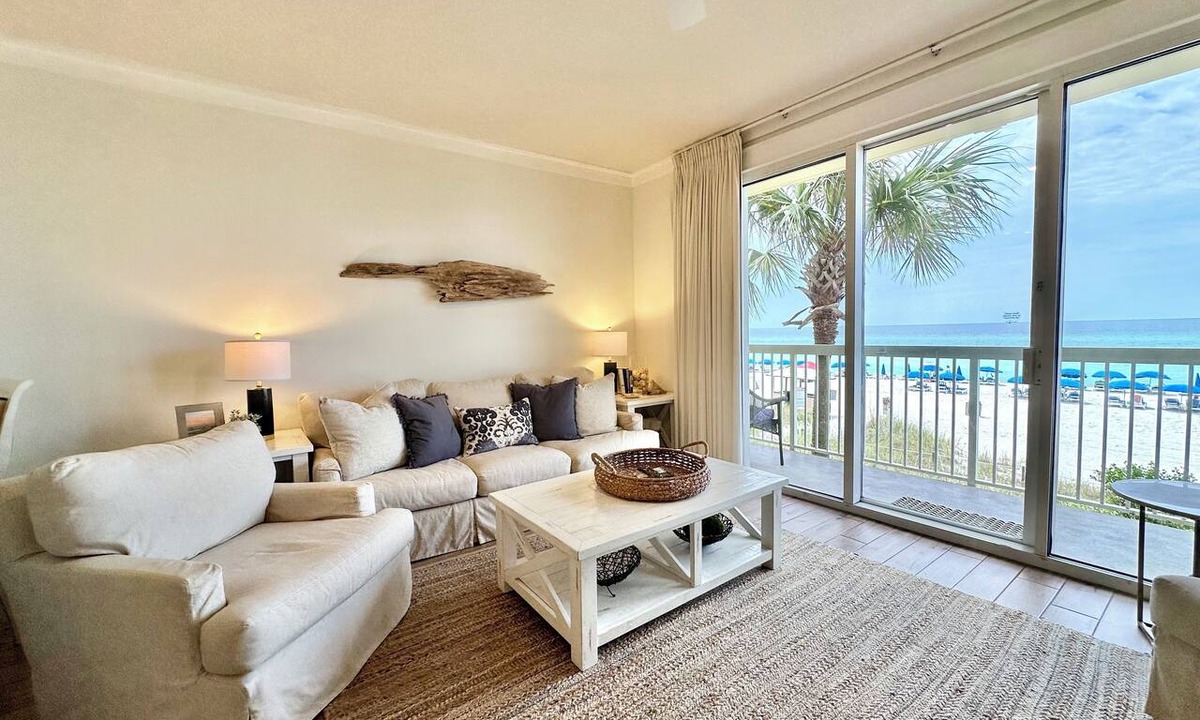 West Panama City Beach Condo | $2232 July 31-Aug7~ 1st Floor! Directly on Beach@CELADON~2 Private Pkg Spaces ~ FREE Beach Service!