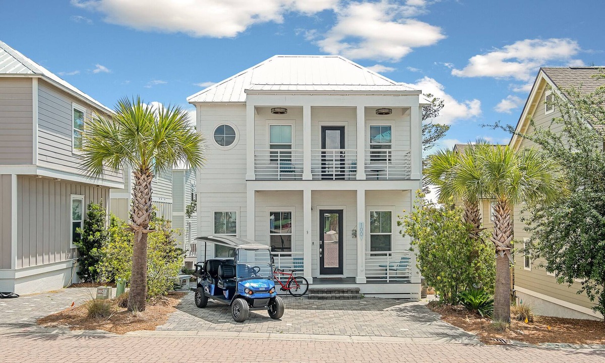 Dune Allen Beach House | Adorable home w/6 seat golf cart, pool & close to beach.