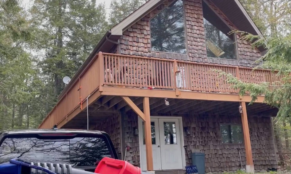 Dedham Ski Chalet | Beautiful beachfront chalet with southern exposure on Green Lake,Dedham, Maine.