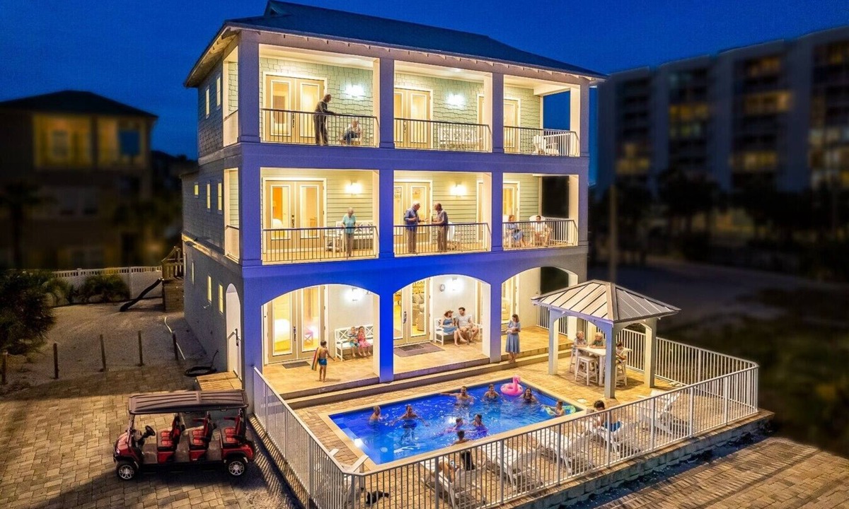 Miramar Beach Villa | Few steps across from beach, Gulf views, Saltwater pool, Golf cart