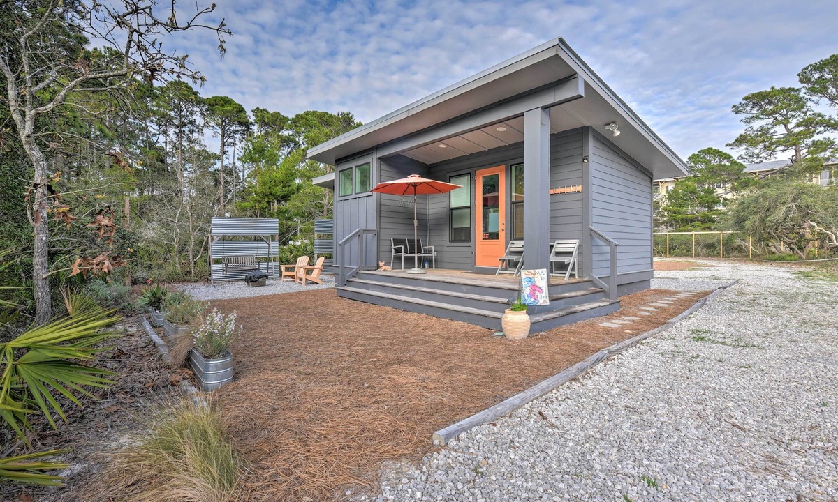 Seagrove Beach Cottage | Mid-Century Modern Beach Cottage with Fire Pit!