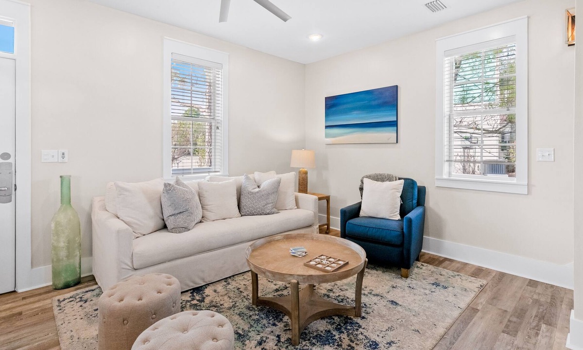 Seagrove Beach Cottage | Sunny home with pool and hot tub access, WiFi, central AC, and balcony
