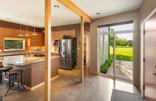 Whitefish House | Contemporary riverfront home near Whitefish/Kalispell/Glacier Park. Weddings OK!