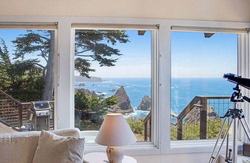 Albion Cabin | Dog-Friendly, Oceanfront Home w/Private Hot Tub, Deck, WiFi, & Spectacular Views