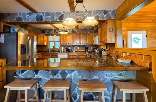 Rome House | Inviting Lakeside Home with direct dock access, patio seating, and gas fireplace