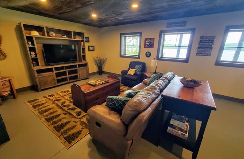 Sullivan Cabin | Luxury Lakehouse - private dock & small beach, kayaks, and fire pit near Acadia.