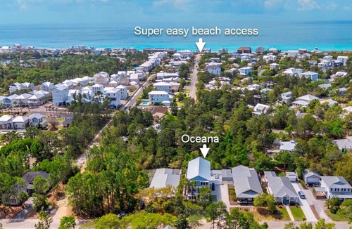 Dune Allen Beach House | Oceana! New 30A home, 3 min to beach, with Golf Cart