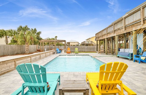 Villa Segunda House | Private Heated Pool Game Room Walk to Gulf & Sound Pet Friendly