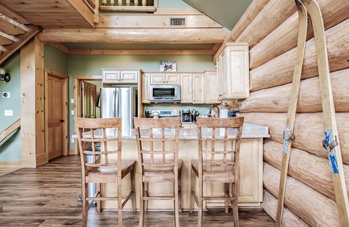 Sunday River Area Cabin | The Right Stuff Rental - Custom log home nestled in the trees! Minutes to Sunday River!