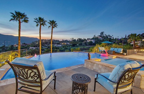 Lake Hodges House | Tuscan Luxury 2 Story Pool w/40ft slide Lake View with Game Room and Mini Golf