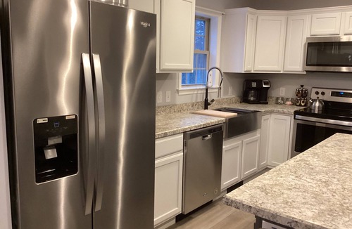 Gouldsboro House | Waterfront Hot Tub Kids Playscape Kayaks Pet Friendly Mini Resort with A/C