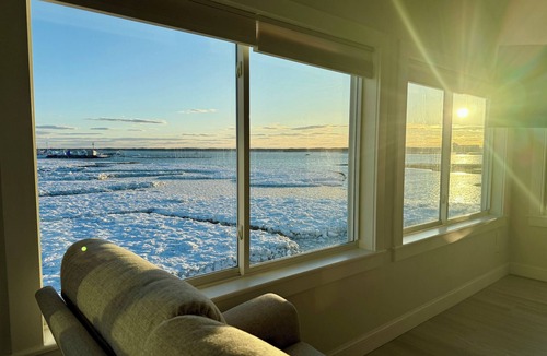 Hampton House | Waterfront - marsh side with EPIC views of Hampton Harbor and outside deck!