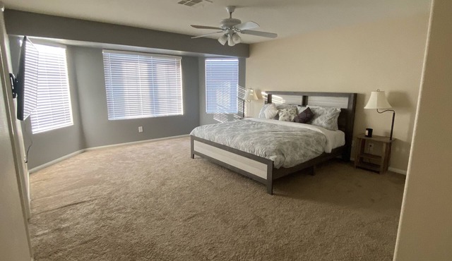 1 master bedroom with private bathroom