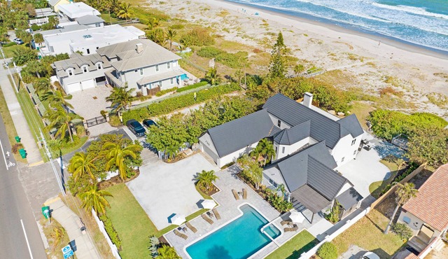 Beach Front Home with Gated entry Large sparkling pool and private beach access
