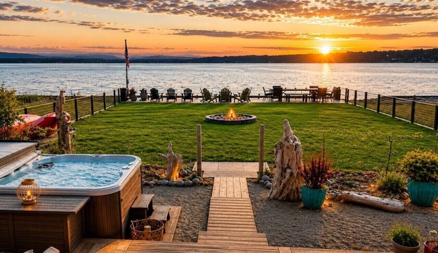 Beachfront Estate with Hot Tub and EV Charger