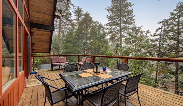 Beautiful, dog-friendly cabin with large decks, forest views, jetted tub, & more