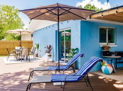 Blue vacation house