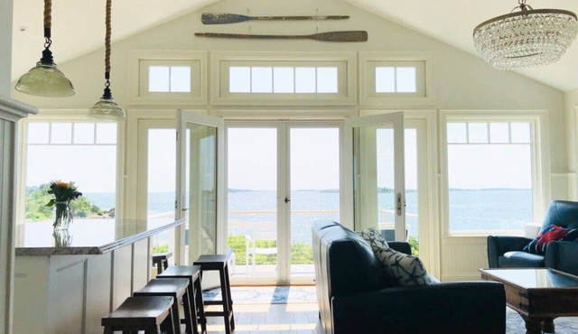 Brand new year-round oceanfront home with beach.