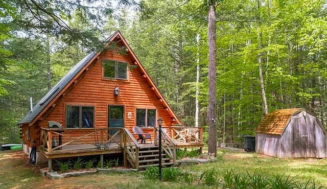 Cozy Log Cabin Belgrade Lakes Rome Maine
