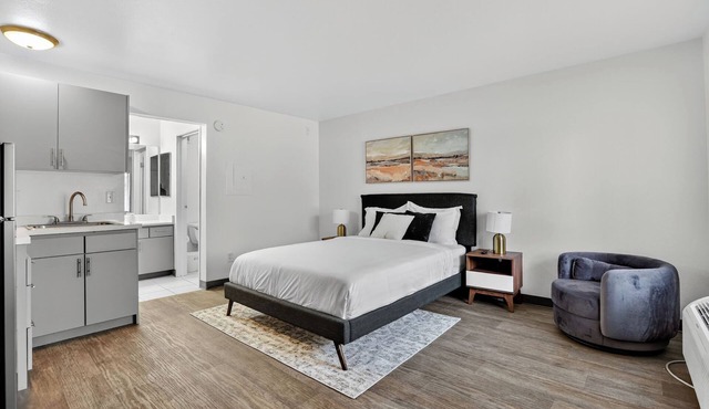 Cozy updated studio with comfortable modern layout