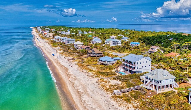 Gorgeous Views at Beachfront Home in Plantation Community of St. George Island!