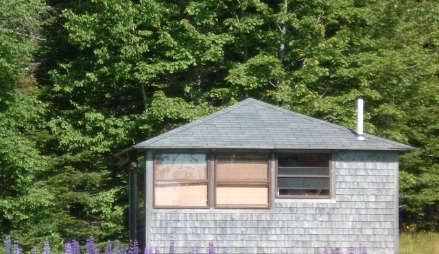 log cabin by the sea