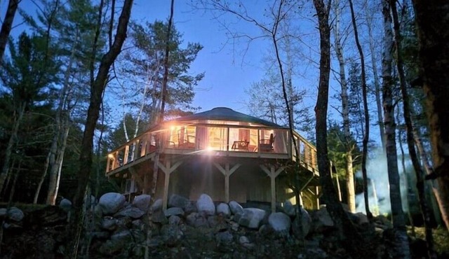 New YURT on the bank of the Penobscot river. Near Baxter & National monument