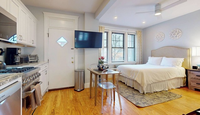Renovated, Spacious Studio, Near BC, BU, Porch