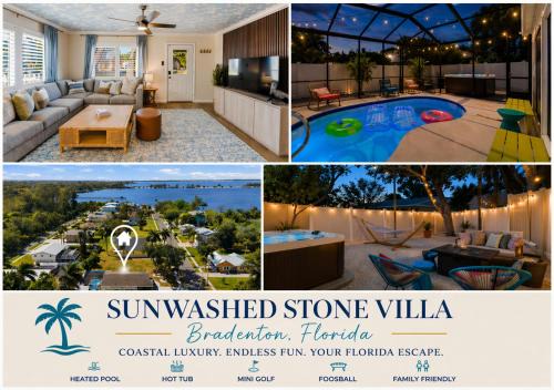 Sunwashed Stone Villa with Heated Pool, Hot Tub & Mini Golf