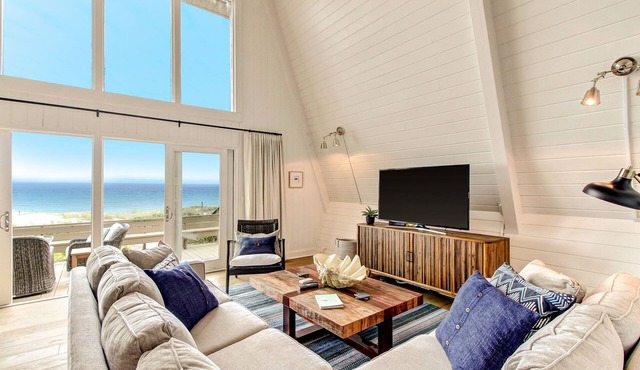 Totally renovated with Large oceanfront deck, beautiful kitchen and great for families.
